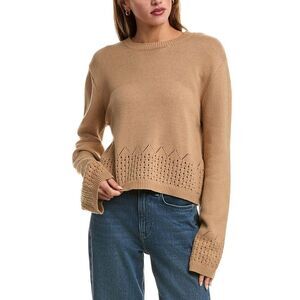 Luxe Always Womens  Pointelle Sweater, Brown